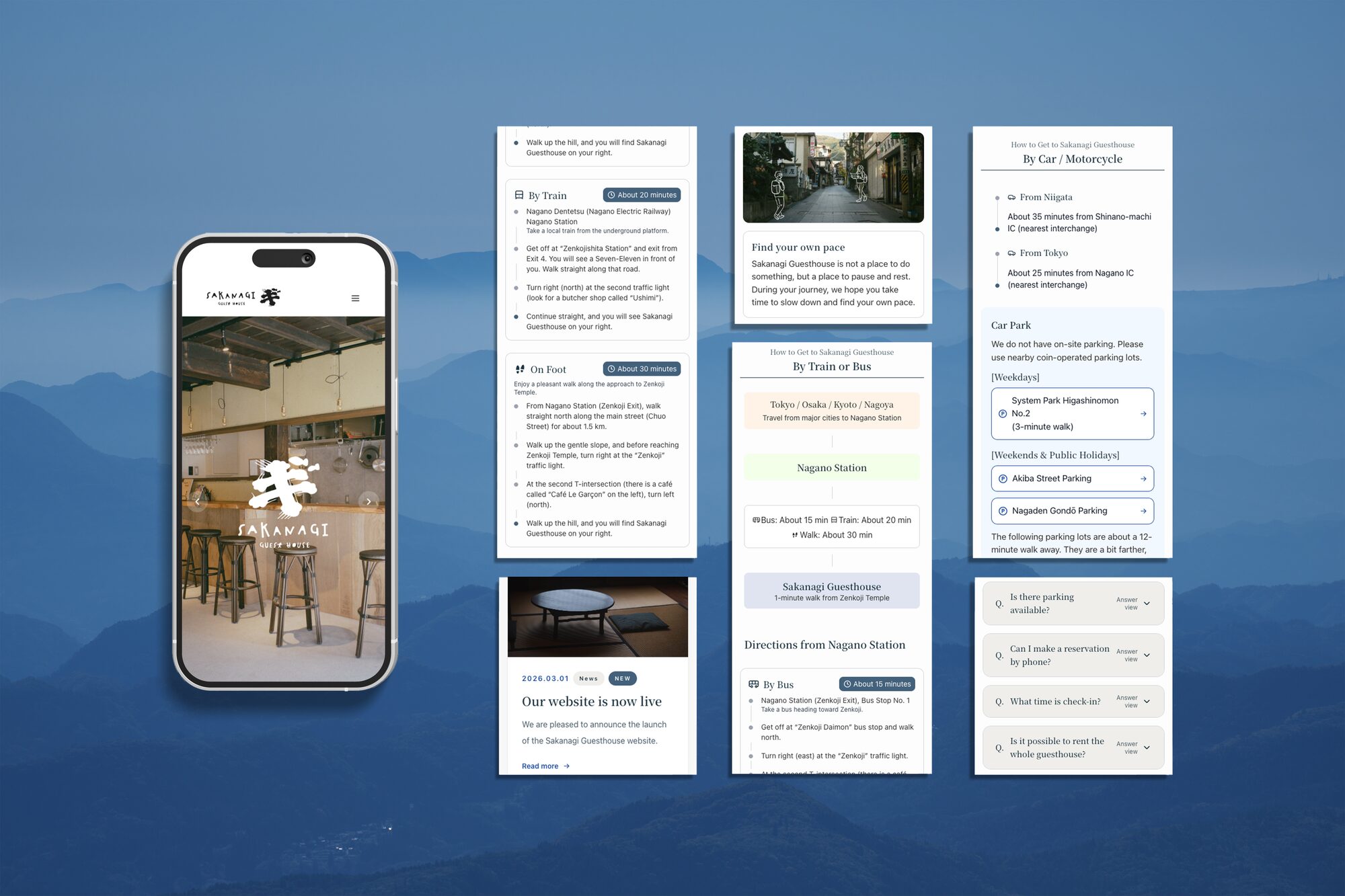 Guesthouse website responsive design presentation